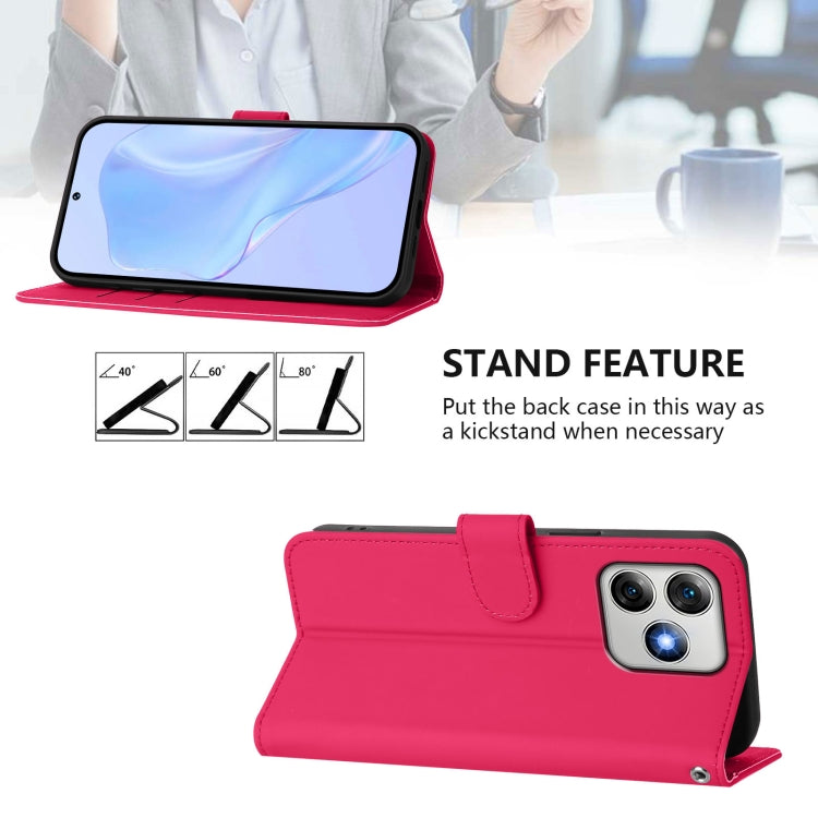 For Ulefone Note 18 Ultra Skin Feel Solid Color Leather Phone Case with Lanyard(Rose Red) - Ulefone Cases by PMC Jewellery | Online Shopping South Africa | PMC Jewellery | Buy Now Pay Later Mobicred