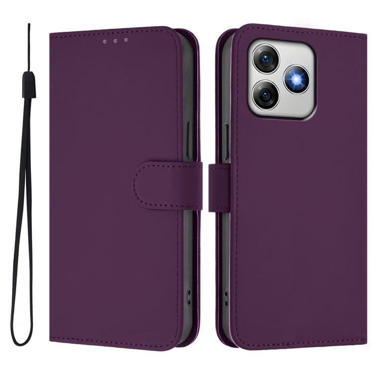 For Ulefone Note 18 Ultra Skin Feel Solid Color Leather Phone Case with Lanyard(Violet) - Ulefone Cases by PMC Jewellery | Online Shopping South Africa | PMC Jewellery | Buy Now Pay Later Mobicred