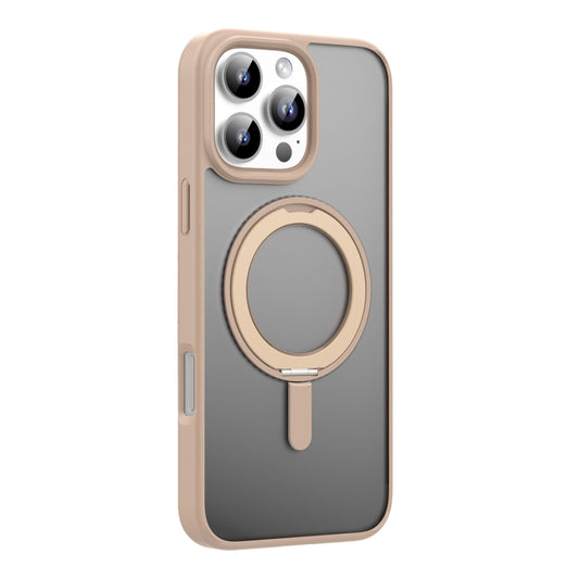 For iPhone 16 Pro Mutural Armor Series MagSafe Magnetic Holder Phone Case(Desert Gold) - iPhone 16 Pro Cases by Mutural | Online Shopping South Africa | PMC Jewellery | Buy Now Pay Later Mobicred