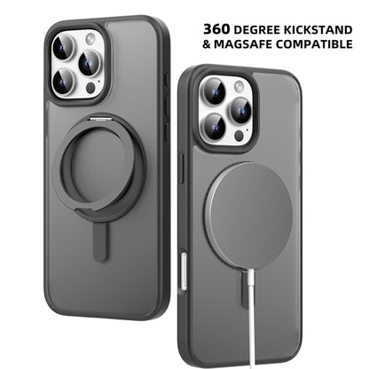 For iPhone 16 Pro Mutural Armor Series MagSafe Magnetic Holder Phone Case(Black) - iPhone 16 Pro Cases by Mutural | Online Shopping South Africa | PMC Jewellery | Buy Now Pay Later Mobicred