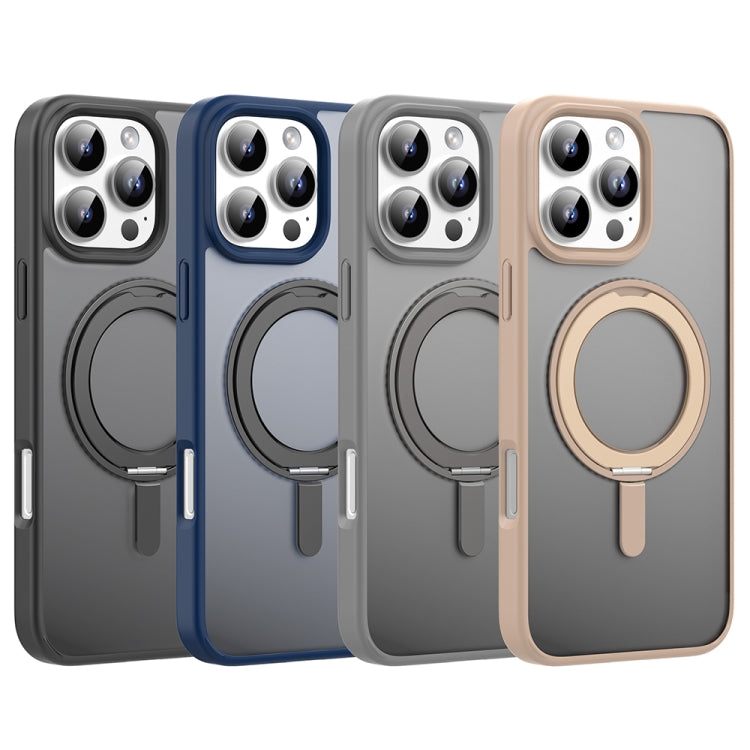 For iPhone 16 Pro Mutural Armor Series MagSafe Magnetic Holder Phone Case(Blue) - iPhone 16 Pro Cases by Mutural | Online Shopping South Africa | PMC Jewellery | Buy Now Pay Later Mobicred