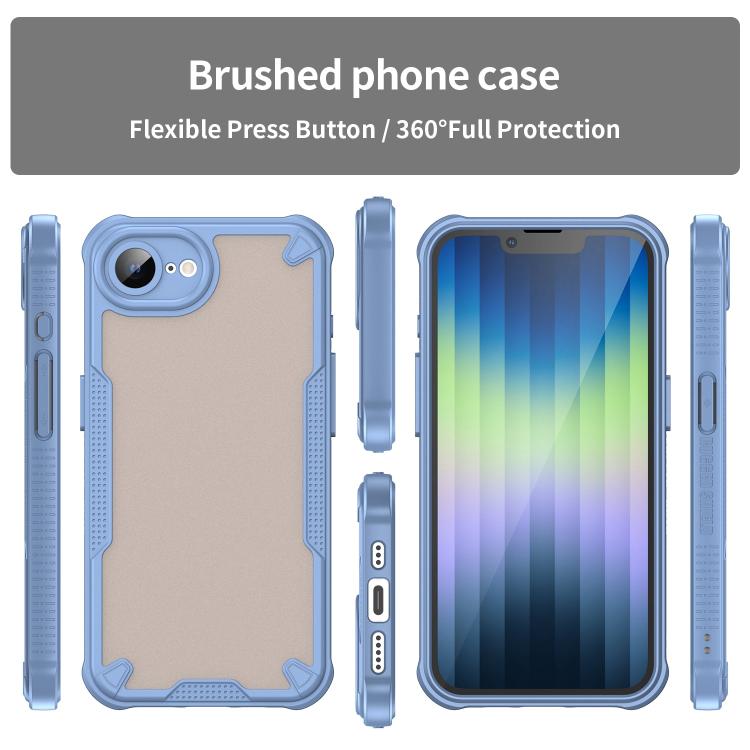 For iPhone 16e Armor Glaze PC Hybrid TPU Phone Case(Blue) - iPhone 16e Cases by PMC TechLife | Online Shopping South Africa | PMC TechLife | Buy Now Pay Later Mobicred