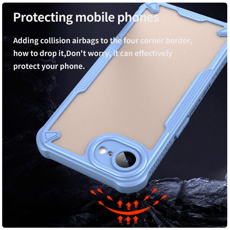 For iPhone 16e Armor Glaze PC Hybrid TPU Phone Case(Blue) - iPhone 16e Cases by PMC TechLife | Online Shopping South Africa | PMC TechLife | Buy Now Pay Later Mobicred