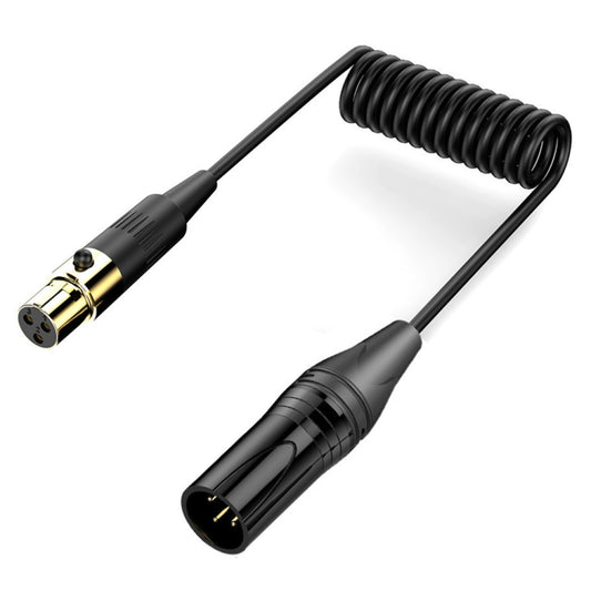 Mini XLR Female to XLR Male Audio Mixer Mini Microphone Coiled Audio Cable, Length: 0.5m(Black) - Microphone Audio Cable & Connector by PMC Jewellery | Online Shopping South Africa | PMC Jewellery | Buy Now Pay Later Mobicred