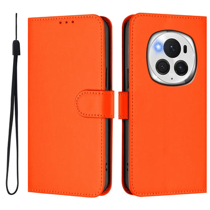 For Honor Magic6 Pro Skin Feel Solid Color Leather Phone Case with Lanyard(Orange) - Honor Cases by PMC Jewellery | Online Shopping South Africa | PMC Jewellery | Buy Now Pay Later Mobicred