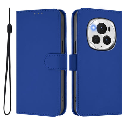 For Honor Magic6 Pro Skin Feel Solid Color Leather Phone Case with Lanyard(Dark Blue) - Honor Cases by PMC Jewellery | Online Shopping South Africa | PMC Jewellery | Buy Now Pay Later Mobicred