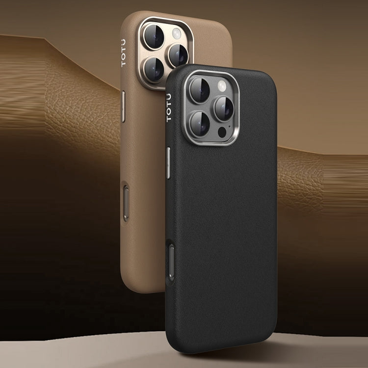 For iPhone 16 Pro Max TOTU PC-17 Mulsanne Series Plain Leather MagSafe Magnetic Phone Case(Black) - iPhone 16 Pro Max Cases by TOTUDESIGN | Online Shopping South Africa | PMC Jewellery | Buy Now Pay Later Mobicred