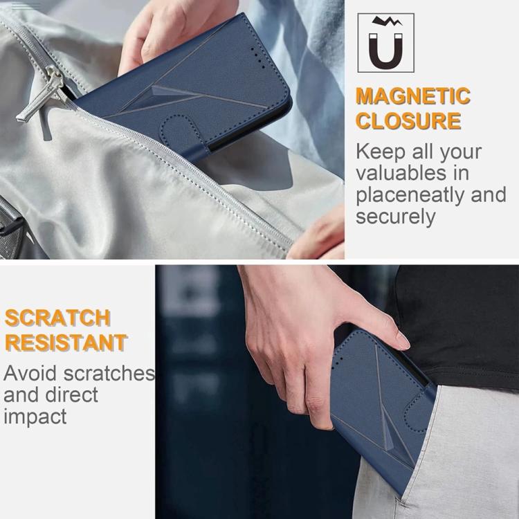 For iPhone 17 Air Triangle Pattern Buckle Clasp Leather Phone Case(Royal Blue) - free shipping - PMc TechLife - Order now!