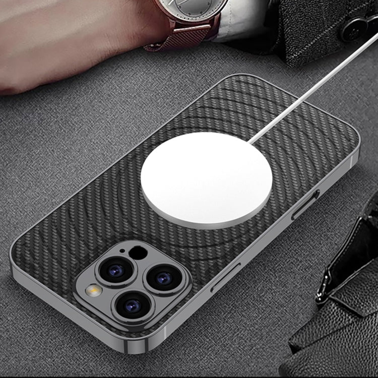 For iPhone 16 Pro Max GKK Plating Leather Wave MagSafe Phone Case(Black) - free shipping - PMC Jewellery - Order now!