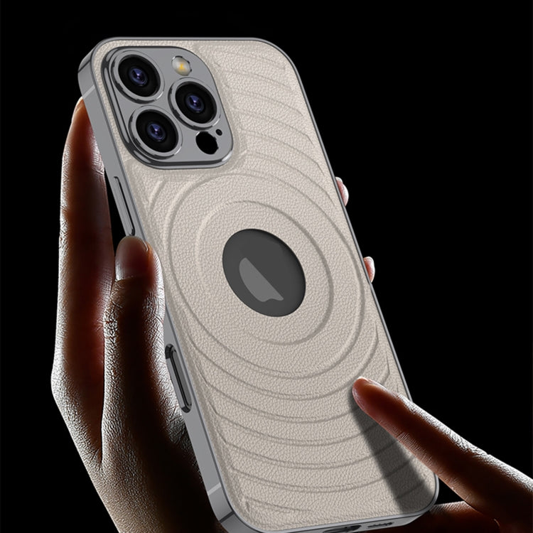 For iPhone 16 Pro Max GKK Plating Leather Wave MagSafe Phone Case(Copper) - free shipping - PMC Jewellery - Order now!