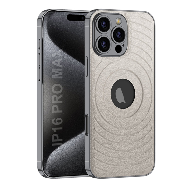 For iPhone 16 Pro Max GKK Plating Leather Wave MagSafe Phone Case(Titanium Gray) - iPhone 16 Pro Max Cases by GKK | Online Shopping South Africa | PMC Jewellery | Buy Now Pay Later Mobicred