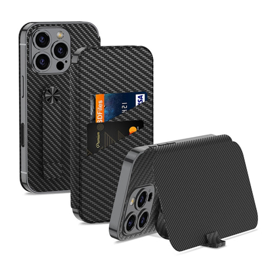 For iPhone 16 Pro GKK Plating Phantom Flip Leather MagSafe Phone Case(Carbon Fiber) - iPhone 16 Pro Cases by GKK | Online Shopping South Africa | PMC Jewellery | Buy Now Pay Later Mobicred