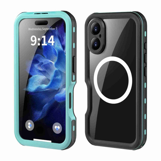 For iPhone 16 RedPepper IP68 Waterproof Triple-proof MagSafe Phone Case(Black Blue) - iPhone 16 Cases by RedPepper | Online Shopping South Africa | PMC Jewellery | Buy Now Pay Later Mobicred