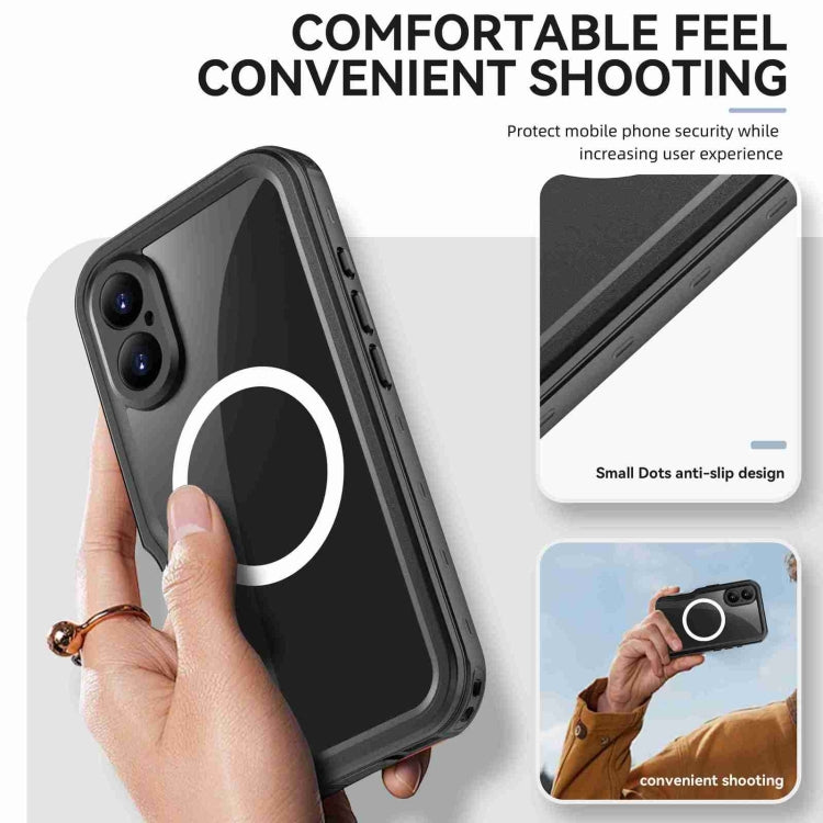 For iPhone 16 RedPepper IP68 Waterproof Triple-proof MagSafe Phone Case(Black) - free shipping - PMC Jewellery - Order now!