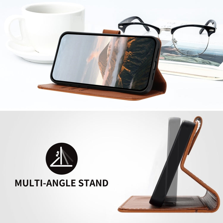 For Samsung Galaxy S25 Ultra 5G Triangle Pattern Buckle Clasp Leather Phone Case(Brown) - Galaxy S25 Ultra 5G Cases by PMC Jewellery | Online Shopping South Africa | PMC Jewellery | Buy Now Pay Later Mobicred
