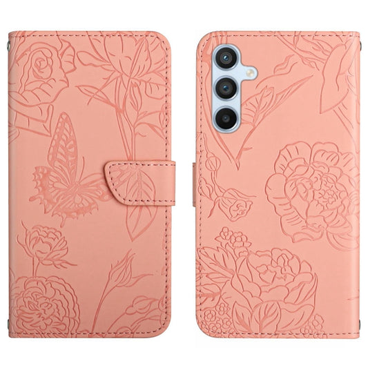 For Samsung Galaxy S25 5G Skin Feel Butterfly Embossed Flip Leather Phone Case(Pink) - Galaxy S25 5G Cases by PMC Jewellery | Online Shopping South Africa | PMC Jewellery | Buy Now Pay Later Mobicred