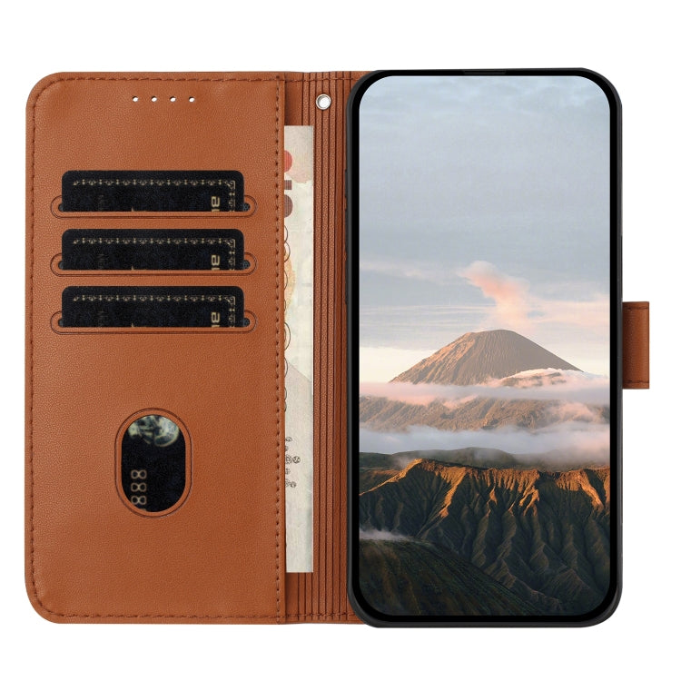 For Motorola Moto G 5G 2024 Triangle Pattern Buckle Clasp Leather Phone Case(Brown) - Motorola Cases by PMC Jewellery | Online Shopping South Africa | PMC Jewellery | Buy Now Pay Later Mobicred