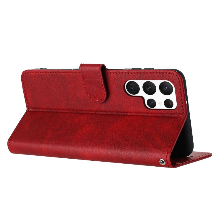 For Samsung Galaxy S25 Ultra 5G Solid Calf Texture Flip Leather Phone Case(Red) - Galaxy S25 Ultra 5G Cases by PMC TechLife | Online Shopping South Africa | PMC TechLife | Buy Now Pay Later Mobicred