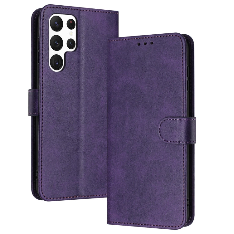 For Samsung Galaxy S25 Ultra 5G Solid Calf Texture Flip Leather Phone Case(Purple) - free shipping - PMC TechLife - Order now!