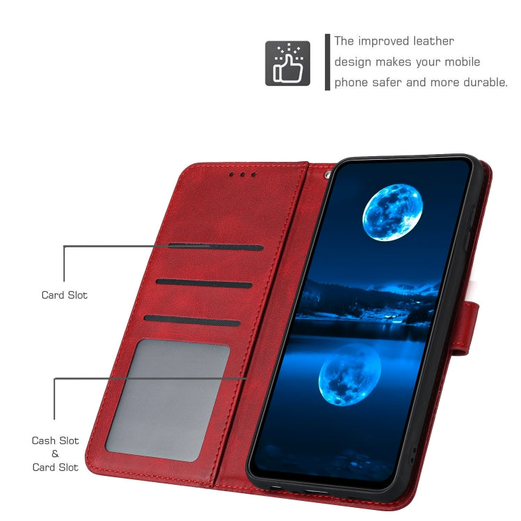 For Samsung Galaxy S25 / S24 5G Solid Calf Texture Flip Leather Phone Case(Red) - Galaxy S25 5G Cases by PMC Jewellery | Online Shopping South Africa | PMC Jewellery | Buy Now Pay Later Mobicred