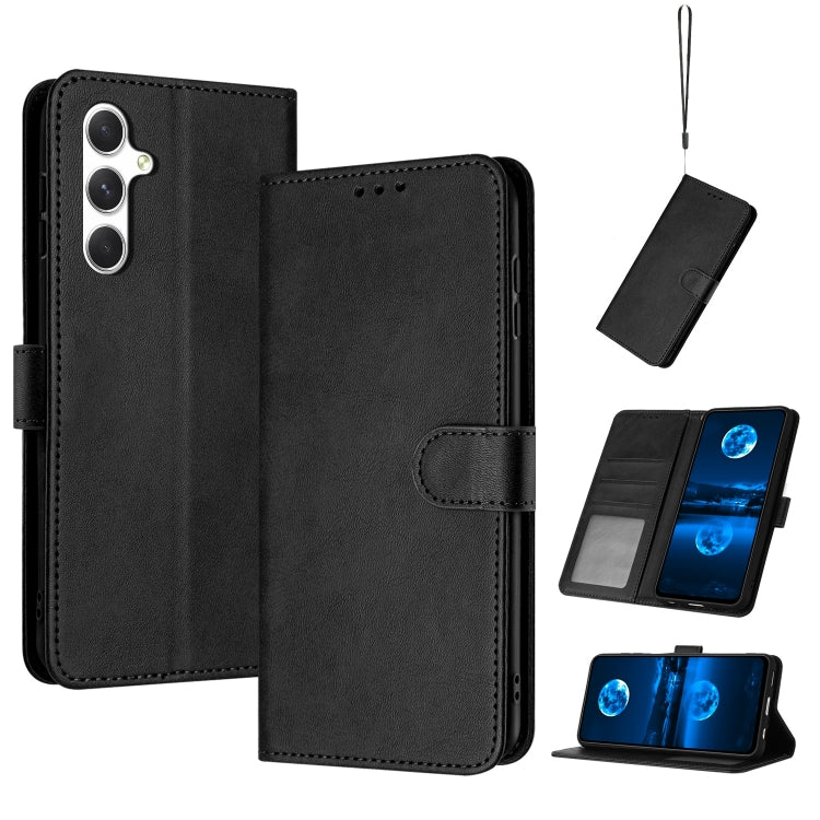 For Samsung Galaxy S25 / S24 5G Solid Calf Texture Flip Leather Phone Case(Black) - Galaxy S25 5G Cases by PMC Jewellery | Online Shopping South Africa | PMC Jewellery | Buy Now Pay Later Mobicred