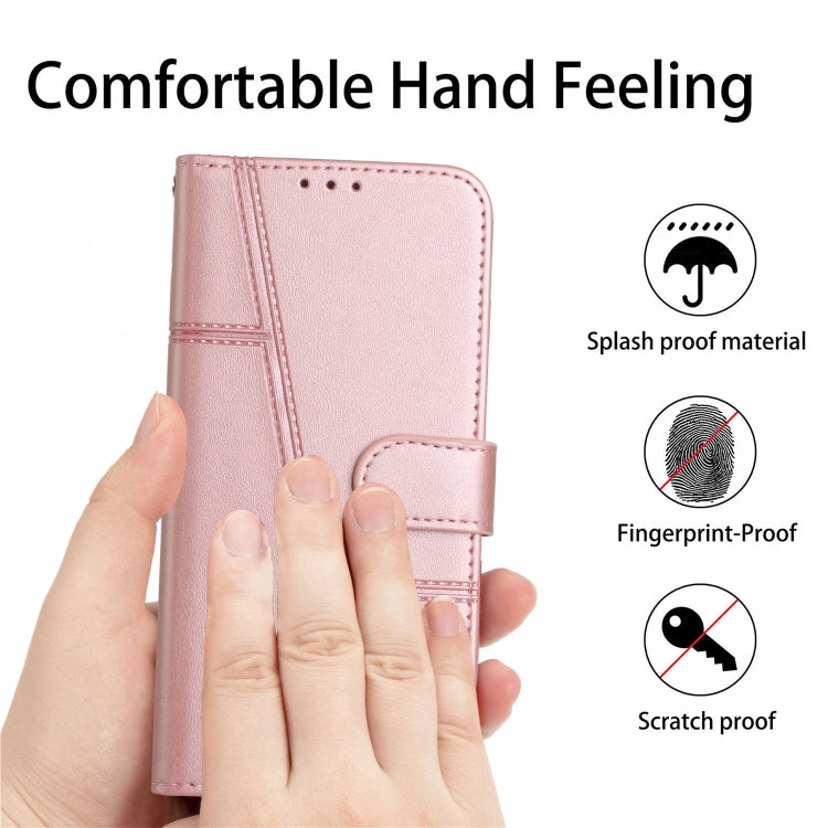 For Samsung Galaxy S25 Ultra 5G Stitching Calf Texture Buckle Leather Phone Case(Rose Gold) - Galaxy S25 Ultra 5G Cases by PMC Jewellery | Online Shopping South Africa | PMC Jewellery | Buy Now Pay Later Mobicred