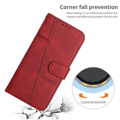 For Samsung Galaxy S25 / S24 5G Stitching Calf Texture Buckle Leather Phone Case(Red) - Galaxy S25 5G Cases by PMC Jewellery | Online Shopping South Africa | PMC Jewellery | Buy Now Pay Later Mobicred