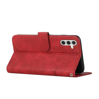 For Samsung Galaxy S25+ / S24+ 5G Stitching Calf Texture Buckle Leather Phone Case(Red) - Galaxy S25+ 5G Cases by PMC Jewellery | Online Shopping South Africa | PMC Jewellery | Buy Now Pay Later Mobicred