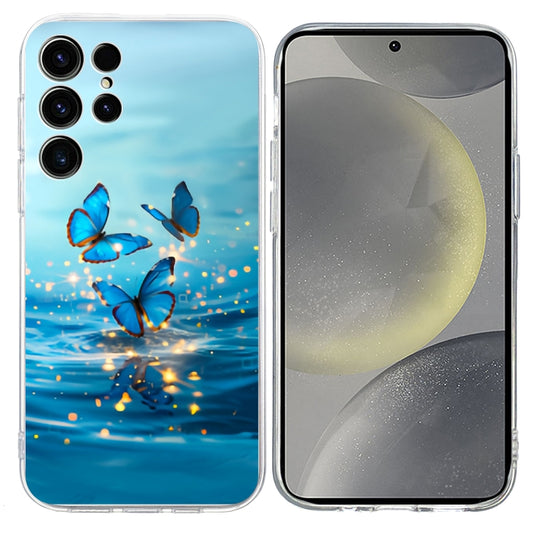 For Samsung Galaxy S25 Ultra 5G Colorful Painting Pattern TPU Phone Case(Blue Butterflies) - Galaxy S25 Ultra 5G Cases by PMC Jewellery | Online Shopping South Africa | PMC Jewellery | Buy Now Pay Later Mobicred