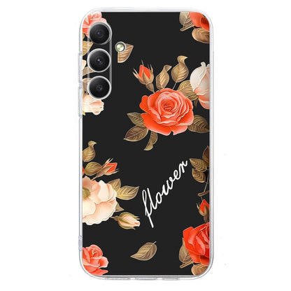 For Samsung Galaxy S25+ 5G Colorful Painting Pattern TPU Phone Case(Flowers On Black) - Galaxy S25+ 5G Cases by PMC Jewellery | Online Shopping South Africa | PMC Jewellery | Buy Now Pay Later Mobicred