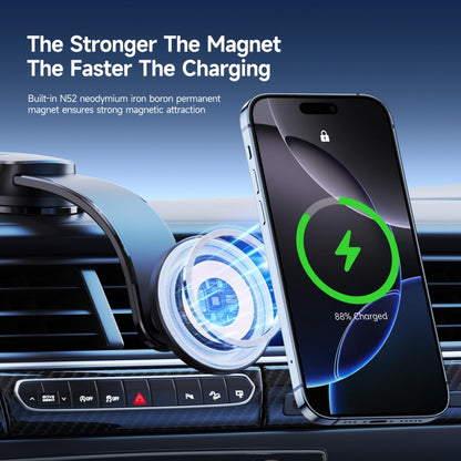 DUZZONA V5 Pro 15W Qi2 Car Magnetic Wireless Charger Phone Holder(Transparent) - Car Wireless Charger by DUZZONA | Online Shopping South Africa | PMC Jewellery | Buy Now Pay Later Mobicred