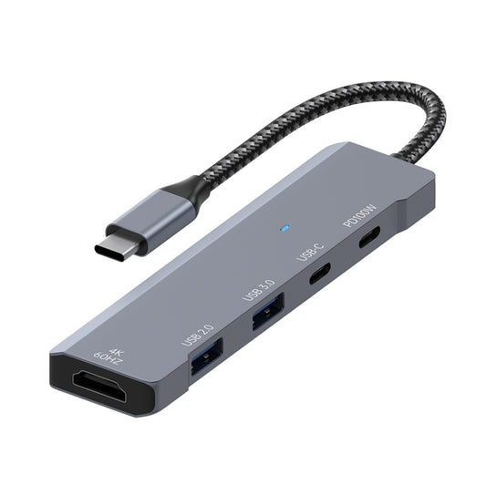 ADS-336 5 in 1 4K 60Hz HDMI, 2 x USB-C / Type-C, 2 x USB Multi-function HUB Expander(Dark Grey) - USB HUB by PMC Jewellery | Online Shopping South Africa | PMC Jewellery | Buy Now Pay Later Mobicred