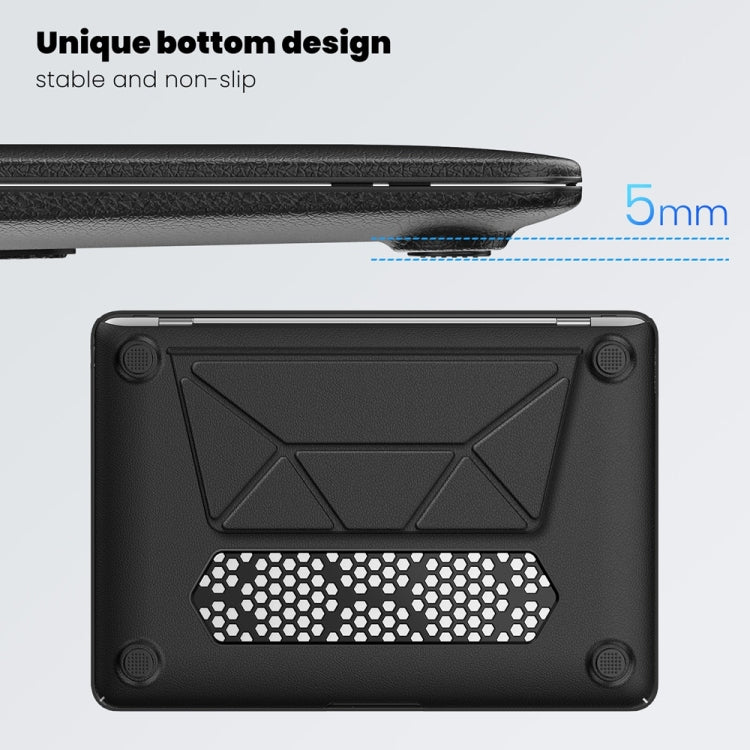 For MacBook Air 13.3 inch A2337 Business Magnetic Holder PC + PU Laptop Protective Case(Black) - MacBook Air Cases by PMC Jewellery | Online Shopping South Africa | PMC Jewellery | Buy Now Pay Later Mobicred