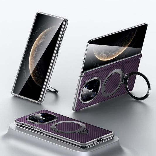 For Huawei Mate X6 SULADA Kevlar Texture MagSafe Magnetic Holder Phone Case(Purple) - Huawei Cases by SULADA | Online Shopping South Africa | PMC Jewellery | Buy Now Pay Later Mobicred