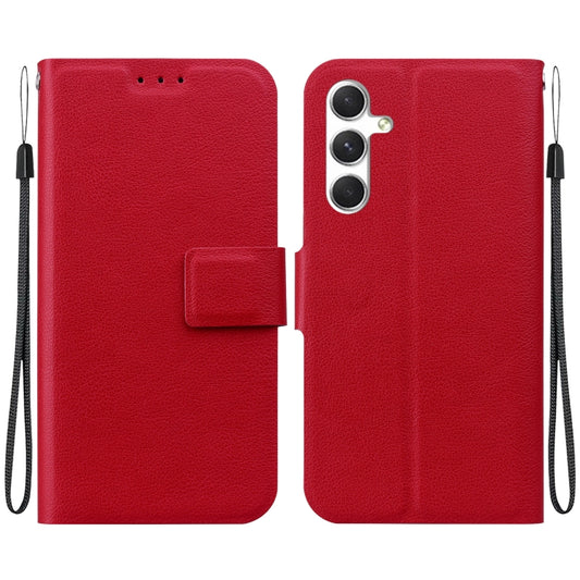 For Samsung Galaxy S25 5G Ultra-thin Voltage Magnetic Buckle Leather Phone Case(Red) - Galaxy S25 5G Cases by PMC Jewellery | Online Shopping South Africa | PMC Jewellery | Buy Now Pay Later Mobicred