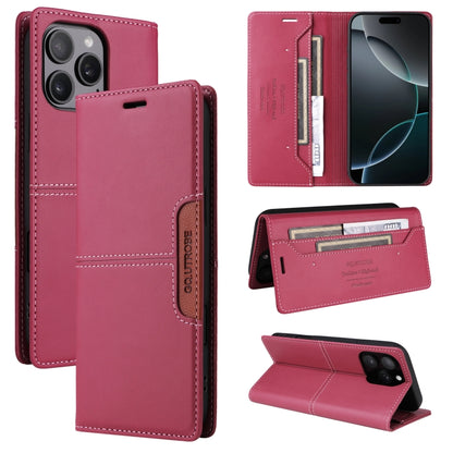 For iPhone 16 Pro GQUTROBE G01 RFID Anti-theft Leather Phone Case(Red) - iPhone 16 Pro Cases by GQUTROBE | Online Shopping South Africa | PMC Jewellery | Buy Now Pay Later Mobicred