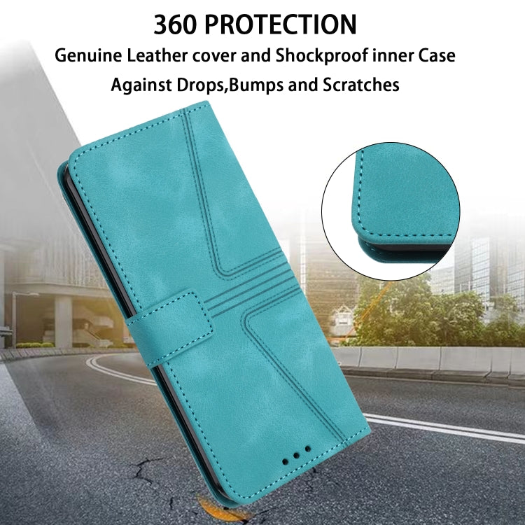 For Samsung Galaxy S25 5G Triangle Solid Color Leather Phone Case(Green) - Galaxy S25 5G Cases by PMC TechLife | Online Shopping South Africa | PMC TechLife | Buy Now Pay Later Mobicred