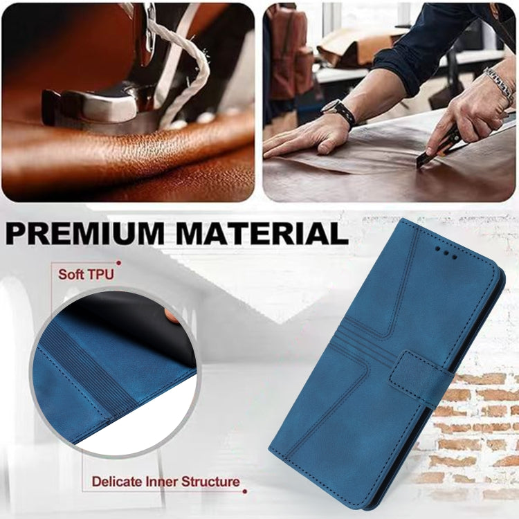 For Samsung Galaxy S25 Ultra 5G Triangle Solid Color Leather Phone Case(Blue) - free shipping - PMC TechLife - Order now!
