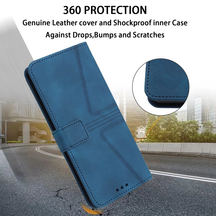 For Samsung Galaxy S25 Ultra 5G Triangle Solid Color Leather Phone Case(Blue) - free shipping - PMC TechLife - Order now!