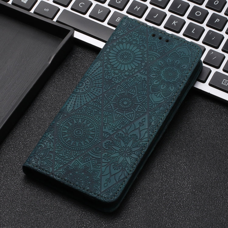 For Samsung Galaxy S25 5G Ethnic Embossed Adsorption Leather Phone Case(Blue) - Galaxy S25 5G Cases by PMC Jewellery | Online Shopping South Africa | PMC Jewellery | Buy Now Pay Later Mobicred
