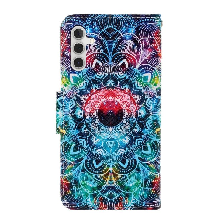 For Samsung Galaxy S25+ 5G Colored Drawing Pattern Leather Phone Case(Mandala) - Galaxy S25+ 5G Cases by PMC Jewellery | Online Shopping South Africa | PMC Jewellery | Buy Now Pay Later Mobicred