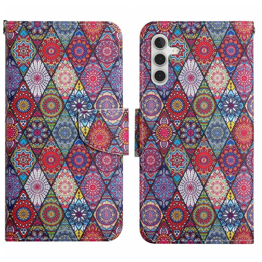 For Samsung Galaxy S25+ 5G Colored Drawing Pattern Leather Phone Case(Diamond Kaleidoscope) - Galaxy S25+ 5G Cases by PMC Jewellery | Online Shopping South Africa | PMC Jewellery | Buy Now Pay Later Mobicred