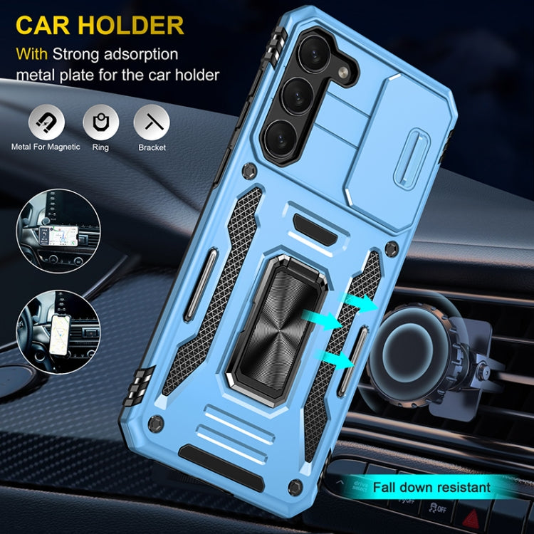 For Samsung Galaxy S25+ 5G Armor PC Hybrid TPU Camera Shield Phone Case(Light Blue) - Galaxy S25+ 5G Cases by PMC Jewellery | Online Shopping South Africa | PMC Jewellery | Buy Now Pay Later Mobicred