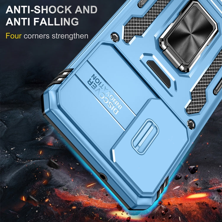 For Samsung Galaxy S25+ 5G Armor PC Hybrid TPU Camera Shield Phone Case(Light Blue) - Galaxy S25+ 5G Cases by PMC Jewellery | Online Shopping South Africa | PMC Jewellery | Buy Now Pay Later Mobicred