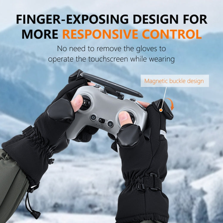 STARTRC Universal Drone Remote Control Photography Gloves Winter Warm Gloves, Size:L(Black) - free shipping - PMC TechLife - Order now!