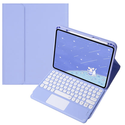 For Infinix Xpad 11 inch Candy Color Round Keys Bluetooth Keyboard Leather Case with Touchpad(Light Purple) - Others Keyboard by PMC Jewellery | Online Shopping South Africa | PMC Jewellery | Buy Now Pay Later Mobicred