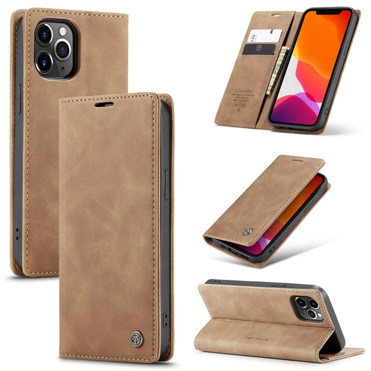 For iPhone 12 Pro Max CaseMe-013 Multifunctional Retro Frosted Horizontal Flip Leather Case with Card Slot & Holder & Wallet(Brown) - iPhone 12 Pro Max Cases by CaseMe | Online Shopping South Africa | PMC Jewellery | Buy Now Pay Later Mobicred