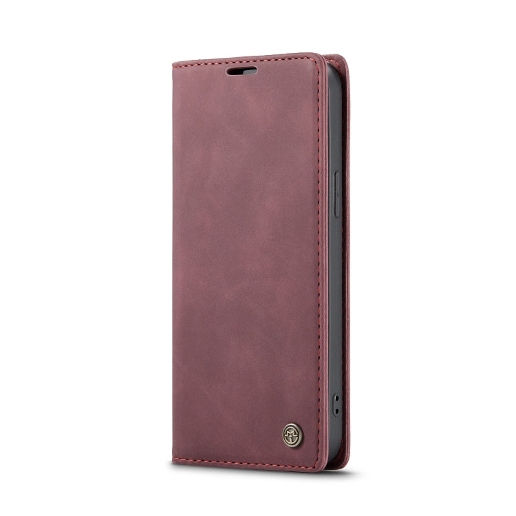 For iPhone 12 / 12 Pro CaseMe-013 Multifunctional Retro Frosted Horizontal Flip Leather Case with Card Slot & Holder & Wallet(Wine Red) - iPhone 12 / 12 Pro Cases by CaseMe | Online Shopping South Africa | PMC Jewellery | Buy Now Pay Later Mobicred