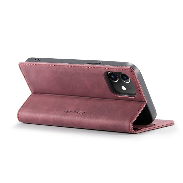 For iPhone 12 / 12 Pro CaseMe-013 Multifunctional Retro Frosted Horizontal Flip Leather Case with Card Slot & Holder & Wallet(Wine Red) - iPhone 12 / 12 Pro Cases by CaseMe | Online Shopping South Africa | PMC Jewellery | Buy Now Pay Later Mobicred