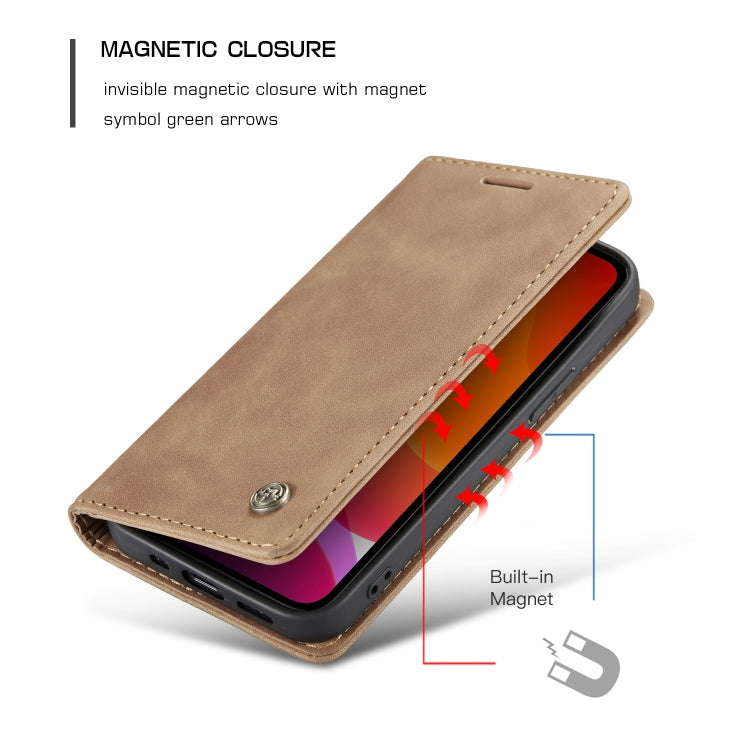 For iPhone 12 / 12 Pro CaseMe-013 Multifunctional Retro Frosted Horizontal Flip Leather Case with Card Slot & Holder & Wallet(Brown) - iPhone 12 / 12 Pro Cases by CaseMe | Online Shopping South Africa | PMC Jewellery | Buy Now Pay Later Mobicred